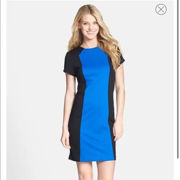 MICHAEL KORS Colorblock Short Sleeve Ponte Knit Dress - Picture 1 of 7